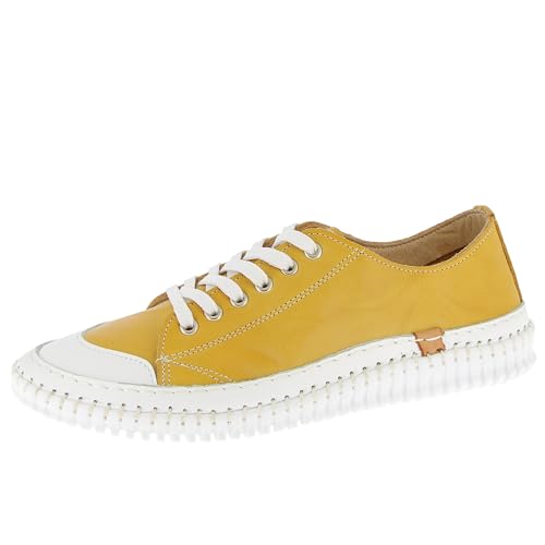 Andrea Conti Damen Low Top Sneaker, Zapatillas Mujer, Amarillo limón, 37 EU