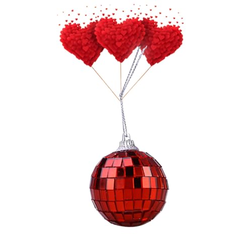 Bola disco espejo reflectante 1 pieza para decoración de fiestas, festivales de música y baile, color rojo para bodas y noche