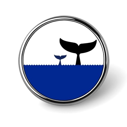 ピンバッジ ブローチ 合金製 親子クジラしっぽ 海洋動物 魚類 ピンバッチ バッジ アクセサリー 丸型 おしゃれ 飾り物 ギフト プレゼント