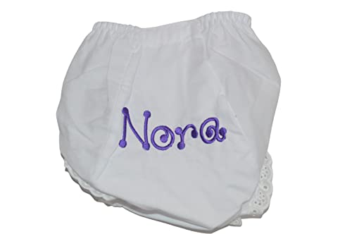 Personalized Baby Bloomers, Baby Diaper Cover with embroidered name, Dot Font Bloomers