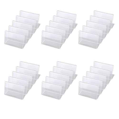 EASYKEENECOM 33 Stück Tischaufsteller aus Acryl 4x6 cm, Preisschilder Aufsteller Buffet Schilder Visitenkarten-Display für Büro Geschäft Supermarkt Werbeaktionen Restaurant, Transparent