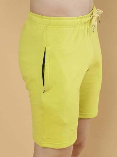 Image of POCKMAN Men's Regular Fit Black Cotton Terry Shorts- Perfect for Sports and Casual Wear.