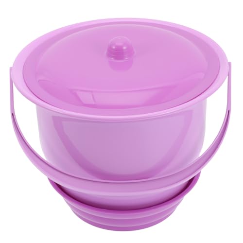 FRCOLOR Spittoon Urine Bucket Plastic Urinal with Lid Urinal Basin Pee Pot Bedpans Pee Potty Urinals Disabled Chamber Pot Container Child Portable Night Urinal Purple re-usable