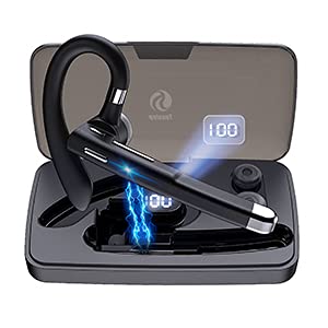 Bluetooth Headset,Bluetooth Earpiece for Cell Phones with MIC,30H with Charging Case,LED Power Display,TONSTEP Bluetooth Earpiece for Business,Office,Driving and Trucker,Bluetooth Headphone in-Ear