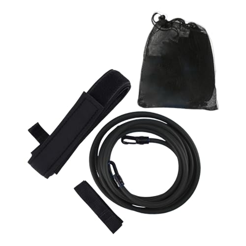 Pegciuho Aquatic Resistance Belt Accessories Waist Belt Equipment Swim Training Leash for Women Men, Black