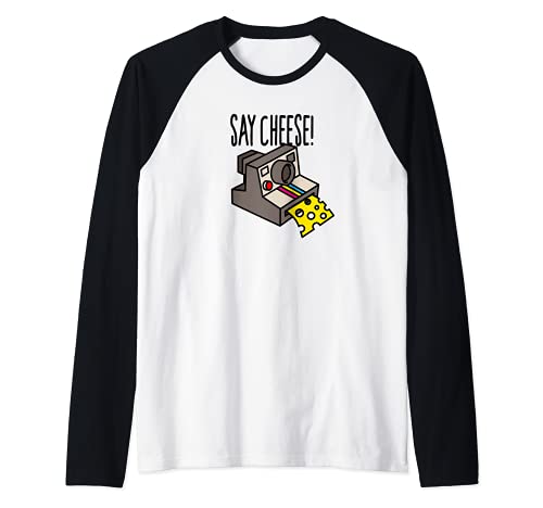 Say cheese, vintage Appareil photo instantané photographie Manche Raglan