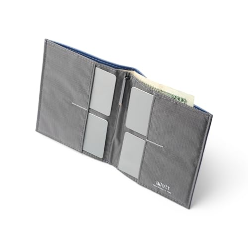 Image of Allett Original Wallet, Cobalt Blue | Leather, Slim, Minimalist | RFID Blocking, Ultra Thin Bifold, Front Pocket | Holds 4-24+ Cards, Bills, Receipts | Wallets for Men & Women