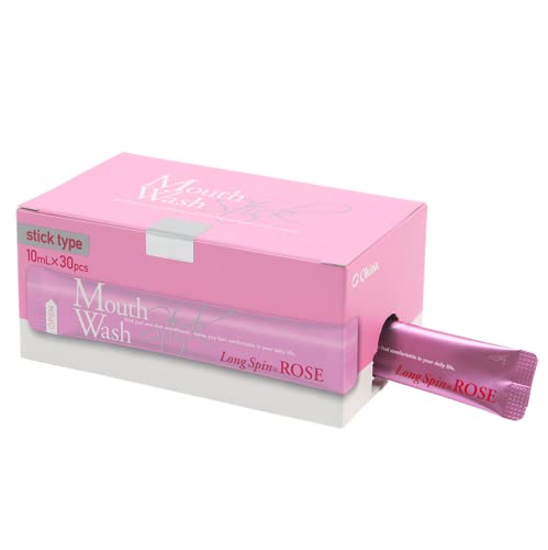 オキナ マウスウォッシュ ロングスピン スティック 10mL 1箱 ＜30本入＞ 携帯 持ち運び 個包装【日本製】医薬部外品 (ROSE （ロゼ）)