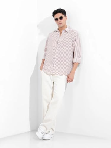 Image of Men's Cotton Casual Printed Striped Stylish Shirt for Men