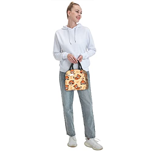 Hizuwky Red Panda Thermal Lunch Bag For Kids Girls Boys Women Adults Insulated Picnic Box For School Washable Cooler Reusable Tote Bag #TOP5