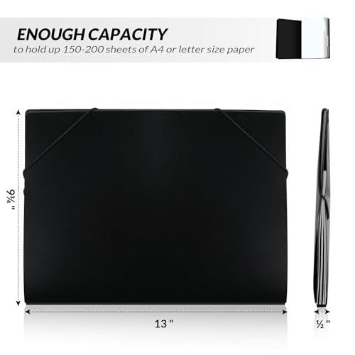 SKYDUE Pasta de arquivos, 5 bolsos expansível para pasta de arquivos e 2 pastas de bolso, organizado