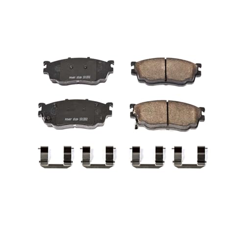 Image of PowerStop Front Brake Pads for Mazda 626 1998-02 | Mazda Protege 2003 - Z17 Ceramic Brake Pads with Installation Hardware, 17-755