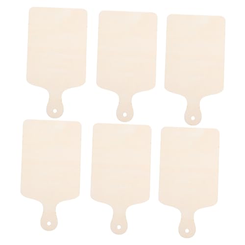IWOWHERO 6 Piezas Mini Tablas de Cortar Madera sin Pintar Pequeñas Paletas de Madera para Servir Queso para Manualidades Infantiles y Fiestas Festivas
