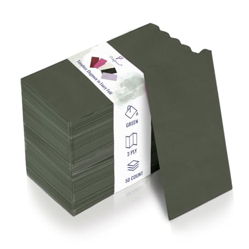 Servilletas ecológicas sin roturas para fiestas | 50 unidades desechables de 3 capas absorbentes