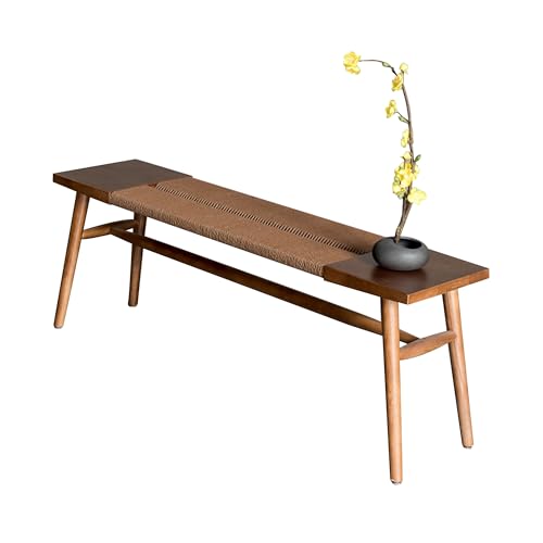 Banco de madera para entrada y mesa de comedor estrecha rústica