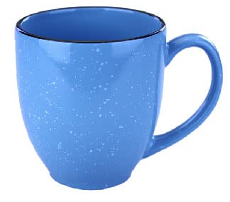 Main St. Gifts Ceramic Speckled Bistro Mug, Single 15 ounces - Hawaiian Blue (Multiple Colors Available)