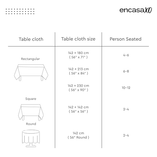 Image of Encasa XO Printed Table Cloth 6 ft for 4 to 6 Seater Dining Table, 100% Silky Polyester, Machine Wash to Remove Food Stains, Non-Fading, Non-Shrinking, Cheap & Durable - Big Triangles Apricot