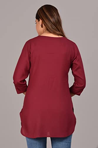 Image of Women's Rayon Straight Solid Casual Top /Kurta