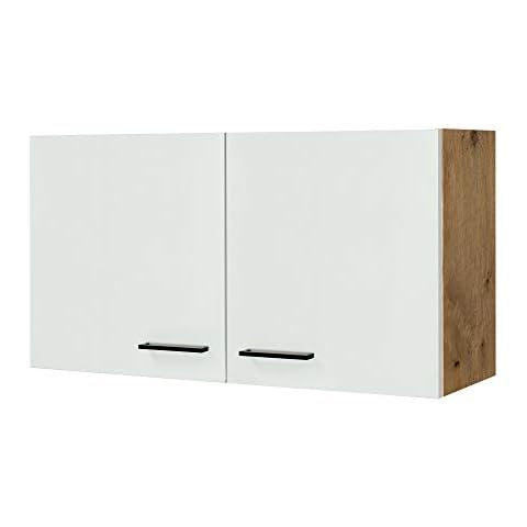 MMR Küchen-Hängeschrank Glasgow - Küchenschrank - Oberschrank - 2-türig - 100 cm breit - Creme Matt Cover