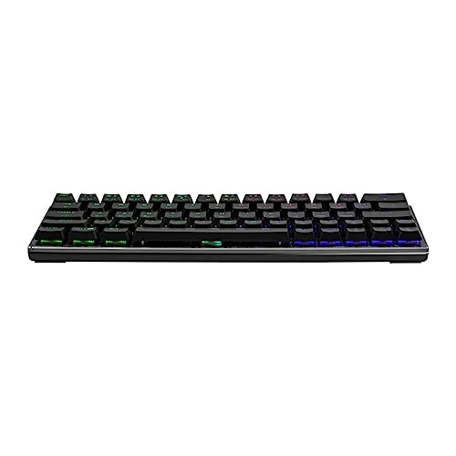 Image of Cooler Master SK620 60% Gunmetal Mechanical Keyboard with Low Profile Blue Switches, New and Improved Keycaps, and Brushed Aluminum Design | 60% Wired Keyboard, Low-Profile Blue Switches, Per-Key Rgb, Brushed Aluminum Top, Upgraded Keycaps, Detachable USB-C Cable