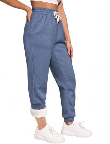 Image of Yeokou Women's Warm Sherpa Lined Athletic Sweatpants Joggers Fleece Pants