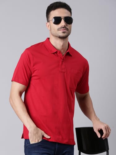 Image of Classic Polo Men's Half Sleeve Polo Neck Authentic Fit Solid Cotton T-Shirt