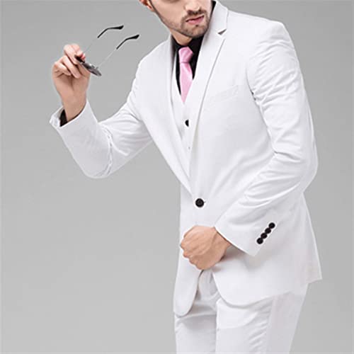 White Men's Suit Set Formal Jacket Pants Slim Men Suits Business Tuxedo 2 Piece Wedding Blazers2