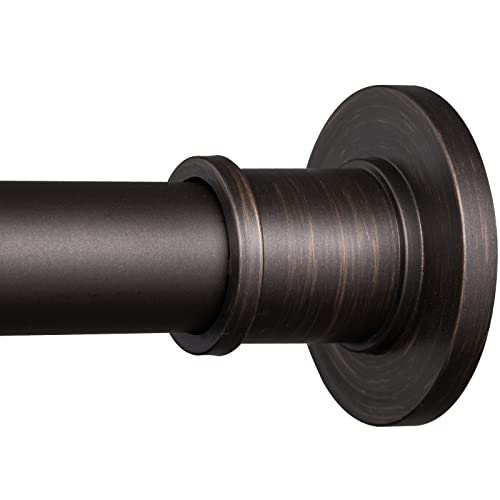 BRIOFOX Industrial Shower Curtain Rod - Never Rust Non-Slip 43-72 Inch Stainless Steel Bronze Painted-gold Finial