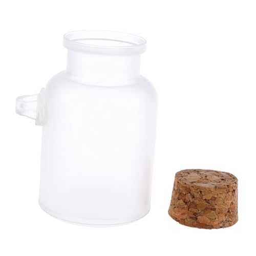 WEKADRIN Pot Plastique Abs Vide Pour Sel De Bain 100g Rond Avec Bouchon Liège Et Cuillère Pour Épices Et Cosmétique Maison