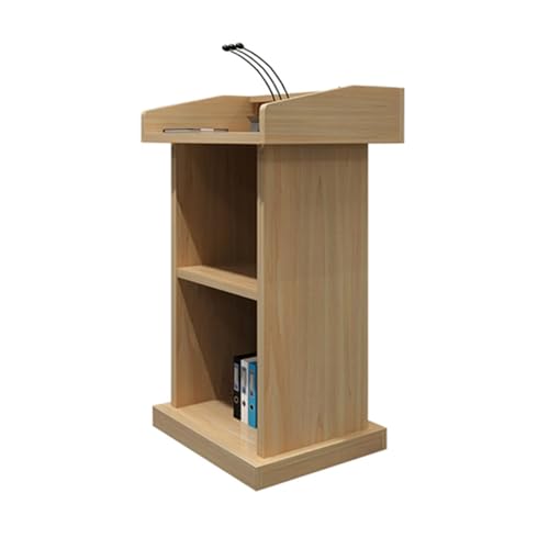 Atril de madera con almacenamiento interno y superficie inclinada para iglesias