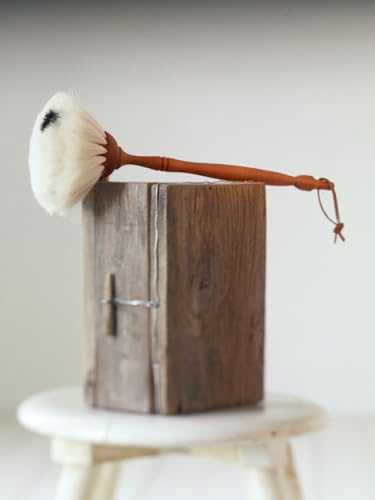 Image of REDECKER Goat Hair Dust Brush with Oiled Pearwood Handle, 13-1 /2 inches - Natural Bristle Duster Cleans Delicate Surfaces, Hanging Loop for Storage - Goat Hair Dusting Brush Made in Germany