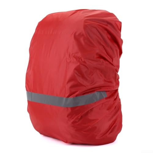 Versatile Waterproof Backpack Rain Cover 10L-70L for Hiking Camping Cycling Oxford Cloth Construction Reflective Safety Strip Multiple Sizes Lightweight(L Red)