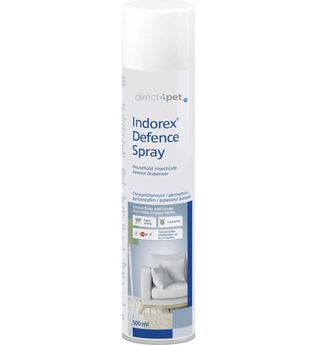 Direct4Pet Indorex Flea Spray for The Home - Control of Fleas, Dust Mites – Home Gard Flea - Use on Carpets & Home Furniture - 500ml Can