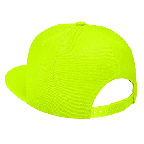 Image of Classic Snapback Hat Cap Hip Hop Style Flat Bill Blank Solid Color Adjustable Size