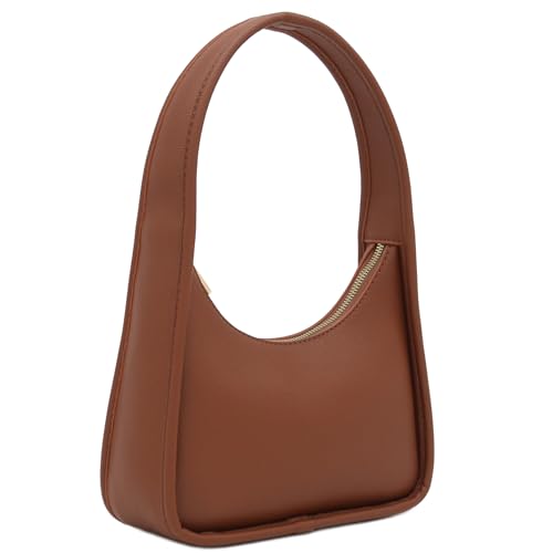 Image of Small Minimalist Shoulder Bag for Women, Faux Leather Underarm Purse, Chic Top Handle Handbag for Everyday