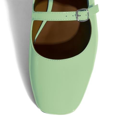 Image of anteikira Women's Round Toe Slingback Flats Closed Toe Double Strap Mary Jane Flats for Women 1 Inch Heel Dress Shoes Low Heel Causal Work Office Pumps for Women Size 5.5-12US