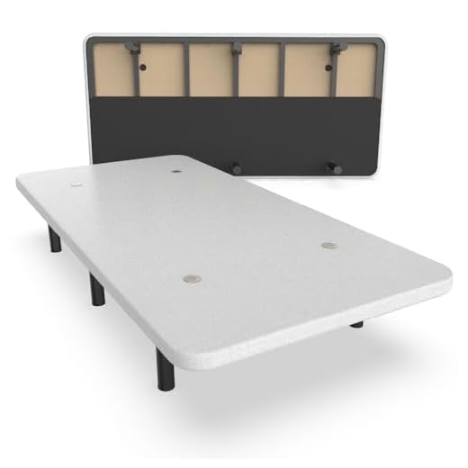 NALUI - Base Tapizada 90x190 cm de Acero con 6 patas de Altura 25cm, Gran Estabilidad con 5 Barras Transversales, Tejido 3D Transpirable y 4 Válvulas de Aireación | Fabricado en España | Blanco