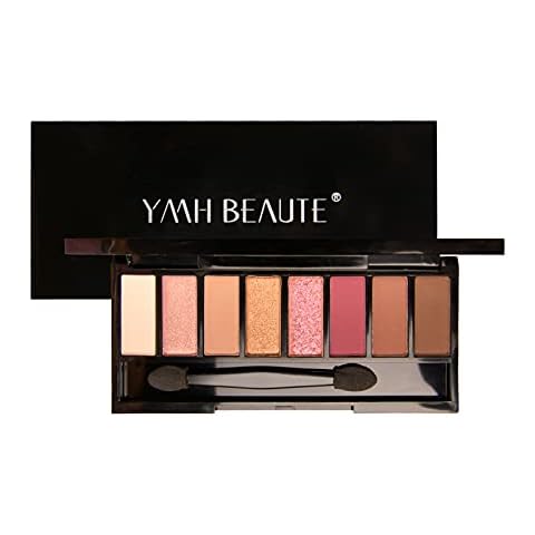 YMH BEAUTE 8 Color Eyeshadow Palette with Applicators, High Pigment Matte Shimmer Neutral Smoky Eyeshadow Palette, Cruenlty Free Cover
