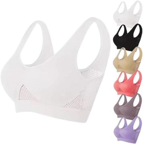 Women Breathable Bras No Underwire Slight Lift up Comfortable Air Sports Bra Removable Pads2