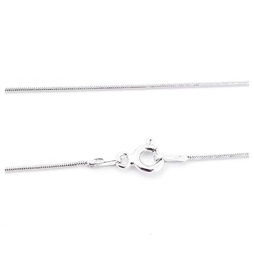 ARITZI - Collar - Fina Plata De Ley 925 - Cadena Cola de Ratón - 0,80 mm - con Largo de 60 cm. Fabricado en Italia con baño de Rodio.