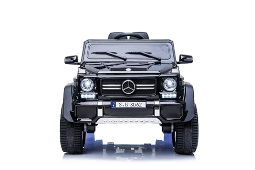 Kinderfahrzeug - Elektro Auto „Mercedes Maybach G650S“ - Lizenziert -12V7A - 2,4Ghz Fernsteuerung, MP3+Ledersitz+Eva (Schwarz)