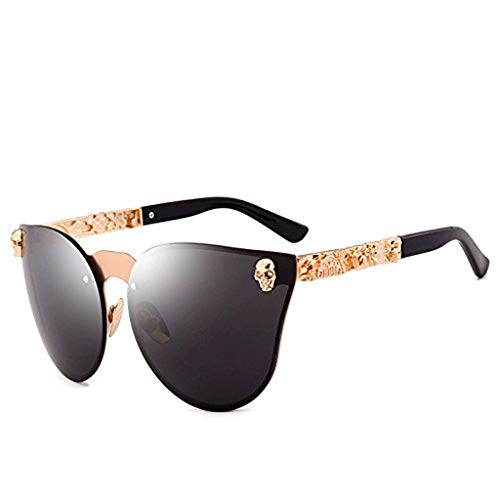 Montures de lunettes bouclier lunettes de soleil femmes hommes argent crâne style gothique rock