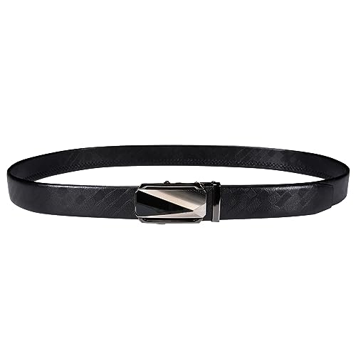 Image of Dubulle Designer Men's Belts, Ratchet Leather Sliding Buckle Dress Belt