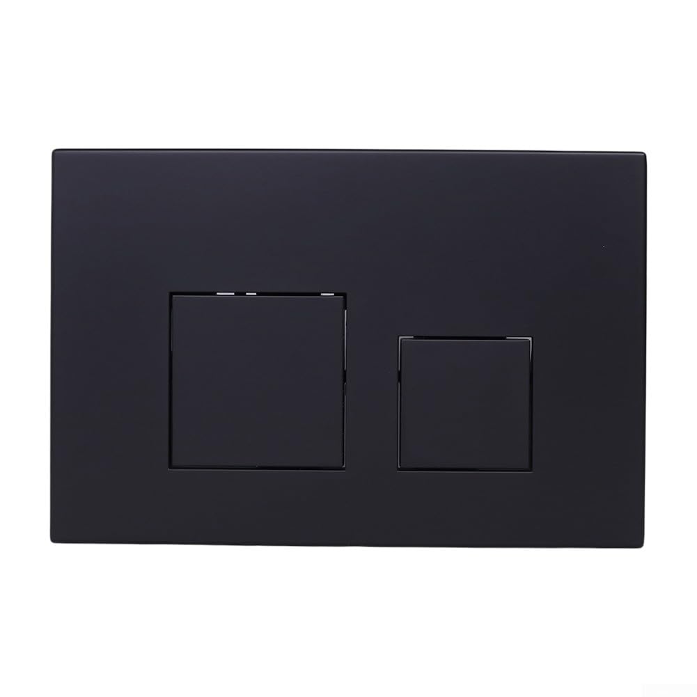 Toilettenspülung mit zwei Drucktasten, Doppelspülplatte, Toilettenspülknopf-Ersatz, Betätigungsplatte, Druckplatte(Black)
