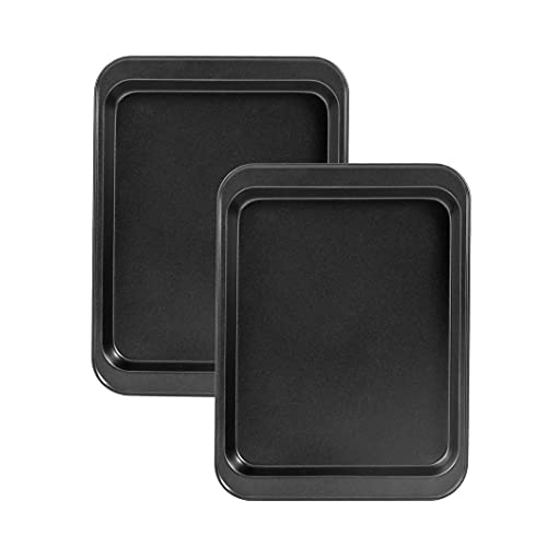 Buy Small Baking Sheet 2 Pack, Walooza 8 Inch Carbon Steel Half Toaster Oven Pan Tray