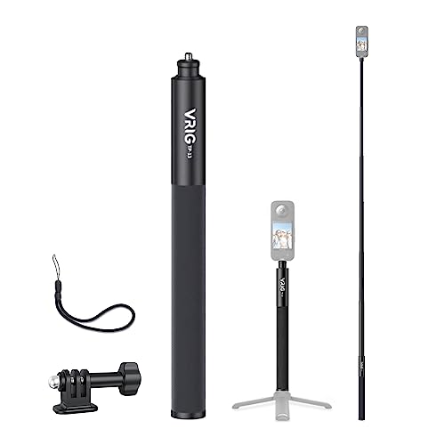Xtahdge TP-13 53.5 インチ自撮り棒アルミニウム合金 6 セクション 1/4 インチネジとマウントアダプター付き For Insta360 X2/X3 For GoPro 11/10/9 に対応