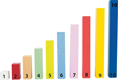 small foot 11167 Rechenstäbchen Educate aus Holz, Vorschulspielzeug mit 1er bis 10er-Stäbchen, ab 4 Jahren, Mehrfarbig