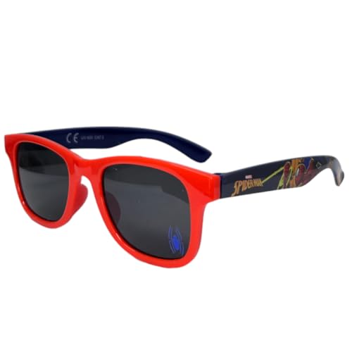 CARTOON Lunettes de soleil Spiderman Marvel verres rectangulaires avec protection filtre UV400, rouge