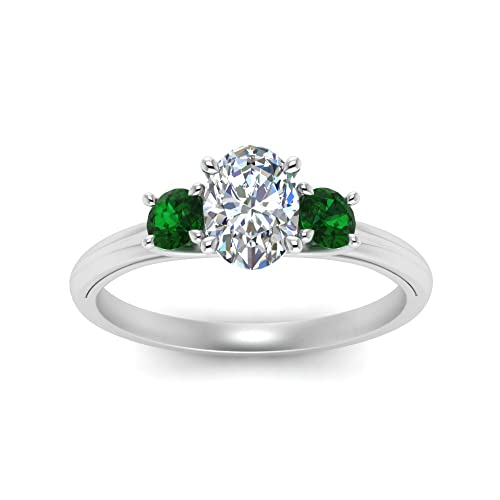 Image of Choose Your Gemstone Classic Three Stone Ring 925 Sterling Silver Oval Shape 3 Stone Engagement Rings Everyday Jewelry Wedding Jewelry Handmade Gifts for Wife US Size 4 to 12