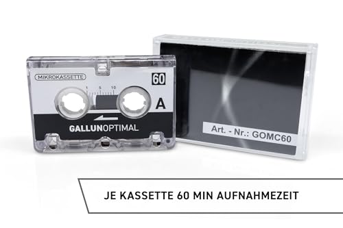 GALLUNOPTIMAL MC60 Mikrokassette – für Diktiergeräte – 3er Pack – Kassette für Diktiergerät – Microcassette – Audio Cassette